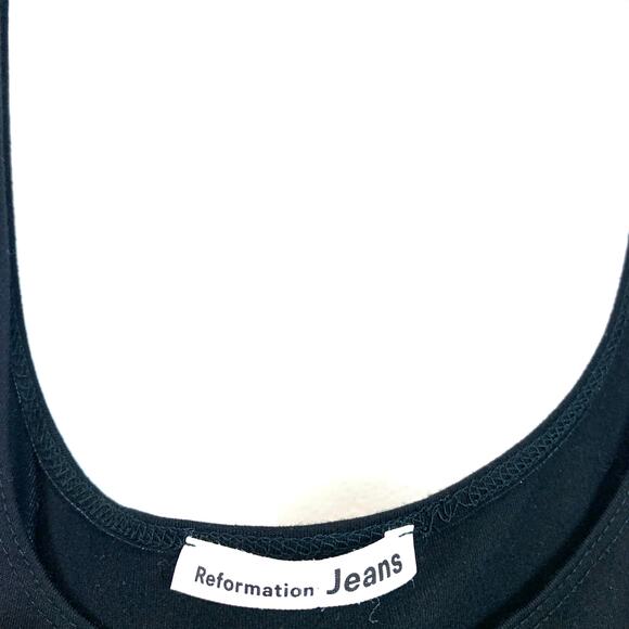 Reformation Jeans August Sleeveless Tie Belted Front Midi Dress Black Size Large - Picture 5 of 7